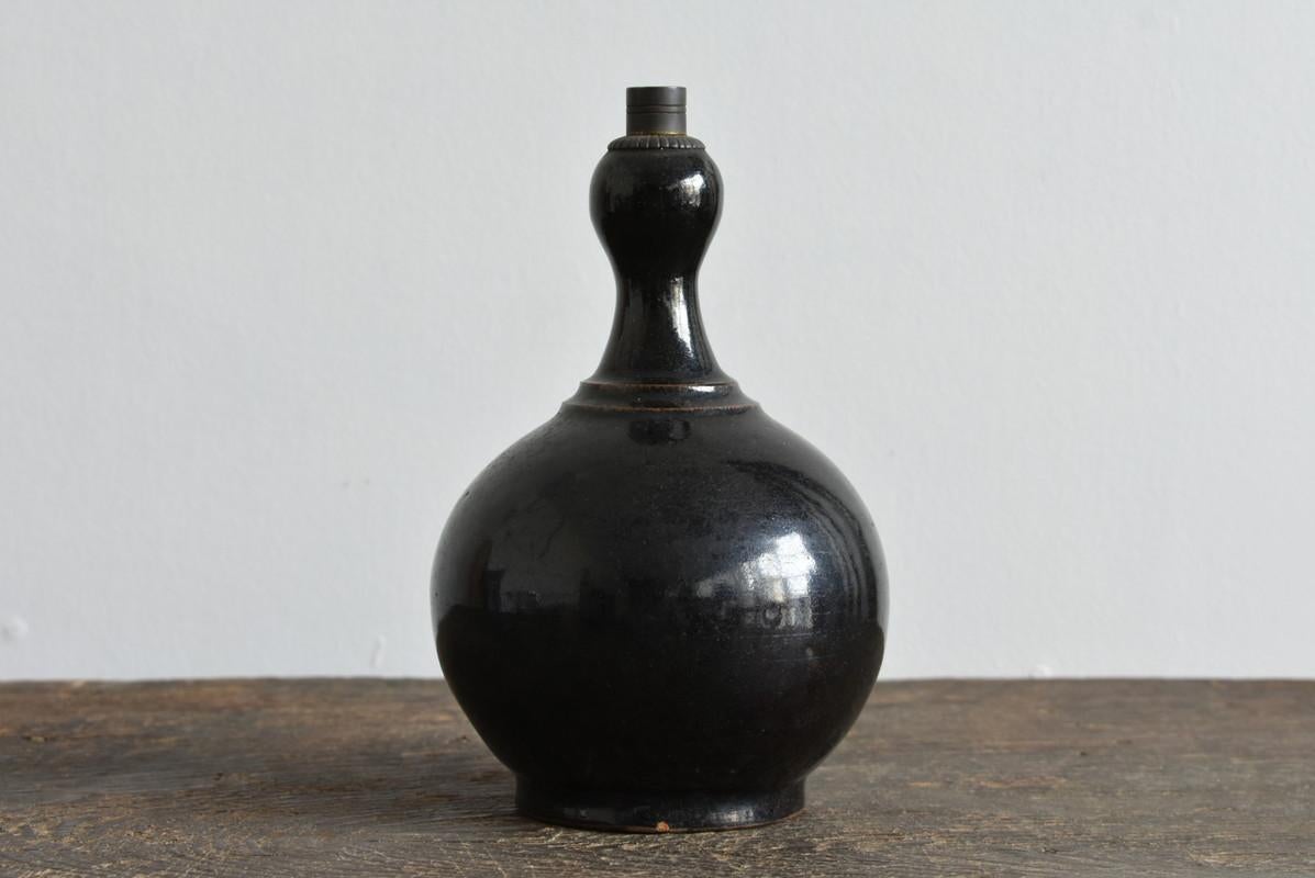 18th Century and Earlier Japanese Antique Pottery Black Vase / Satsuma Ware / 1600-1800/Edo Period For Sale