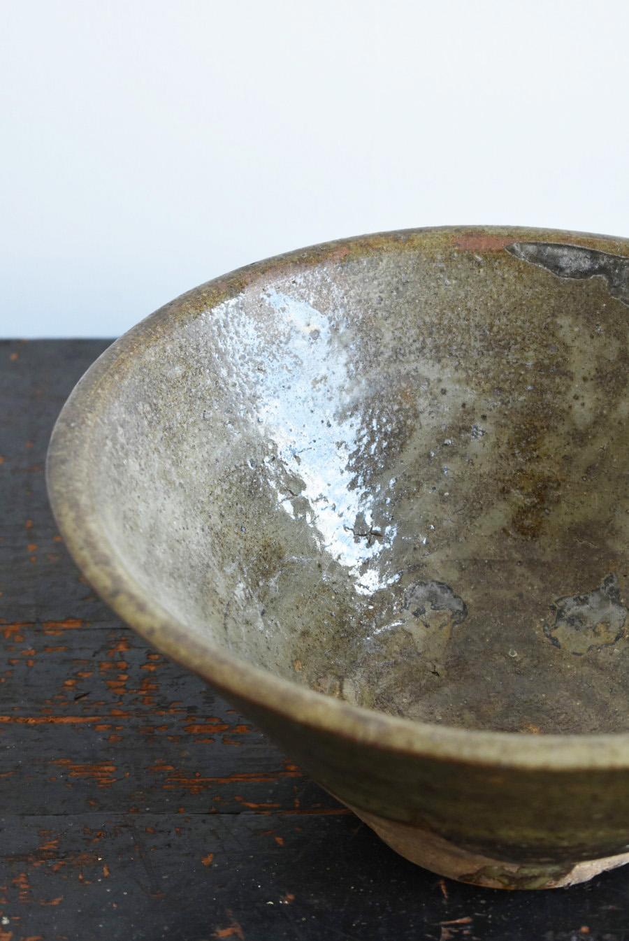 Japanese Antique Pottery Bowl/1800-1900/Beautiful Glaze Pottery/Vase/Mingei For Sale 1