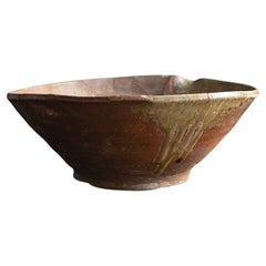 Cuenco de cerámica antigua japonesa/cerámica Tokoname/siglo XII-XIII/cerámica excavada