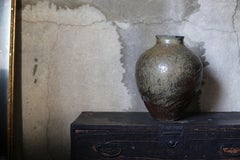 Japanese Antique Pottery Distorted Jar late 19th–early 20th / Shigaraki/Tanba