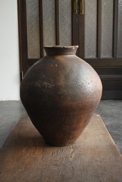 Japanese antique pottery "Echizen ware" Large Jar/1500s/Rare large vase