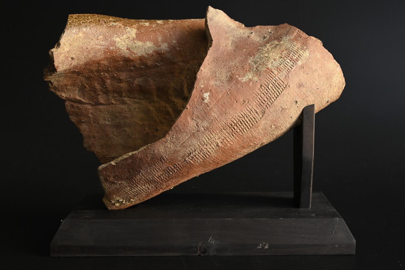 Glazed Japanese antique pottery fragments/12th to 13th century/Flower vase For Sale