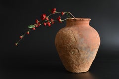 Japanese Antique Pottery Jar/1400-1500/Tokoname Ware / Wabi-Sabi Vase