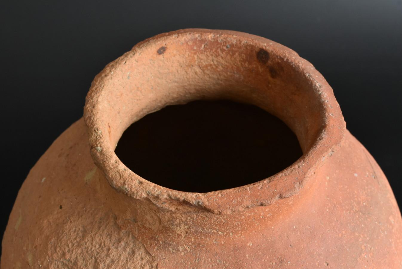 Japanese Antique Pottery Jar/1400-1500/Tokoname Ware / Wabi-Sabi Vase 2