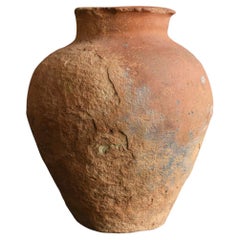 Japanese Antique Pottery Jar/1400-1500/Tokoname Ware / Wabi-Sabi Vase