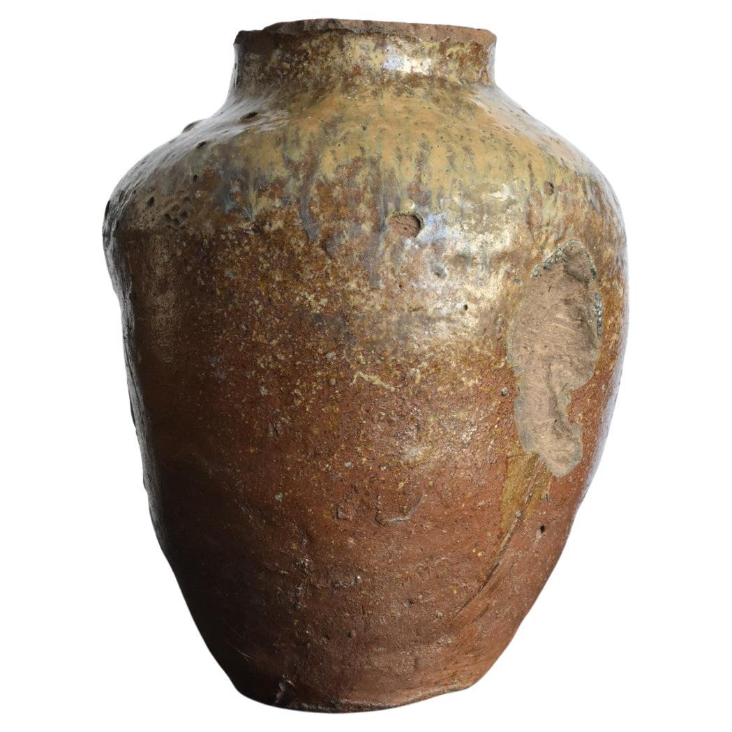 Japanese Antique Pottery Jar 14th-16th Century/ Wabi-Sabi Jar/Tokoname Vase