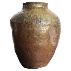 Japanisches antikes Keramikgefäß aus dem 14. bis 16. Jahrhundert/ Wabi-Sabi-Gefäß/Tokoname-Vase