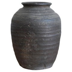 Japanese Antique Pottery Jar / 1550-1603 / Bizen Ware / Wabi-Sabi Vase