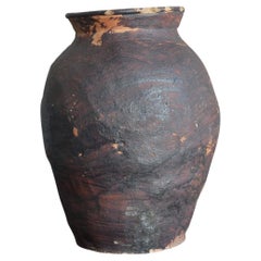 Japanese Antique Pottery Jar / 1573-1650 / Echizen Pottery Vase / Wabi-Sabi Jar