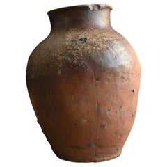 Japanese Used Pottery Jar 15th-16th Century/ Wabi-Sabi Jar/Tokoname Vase
