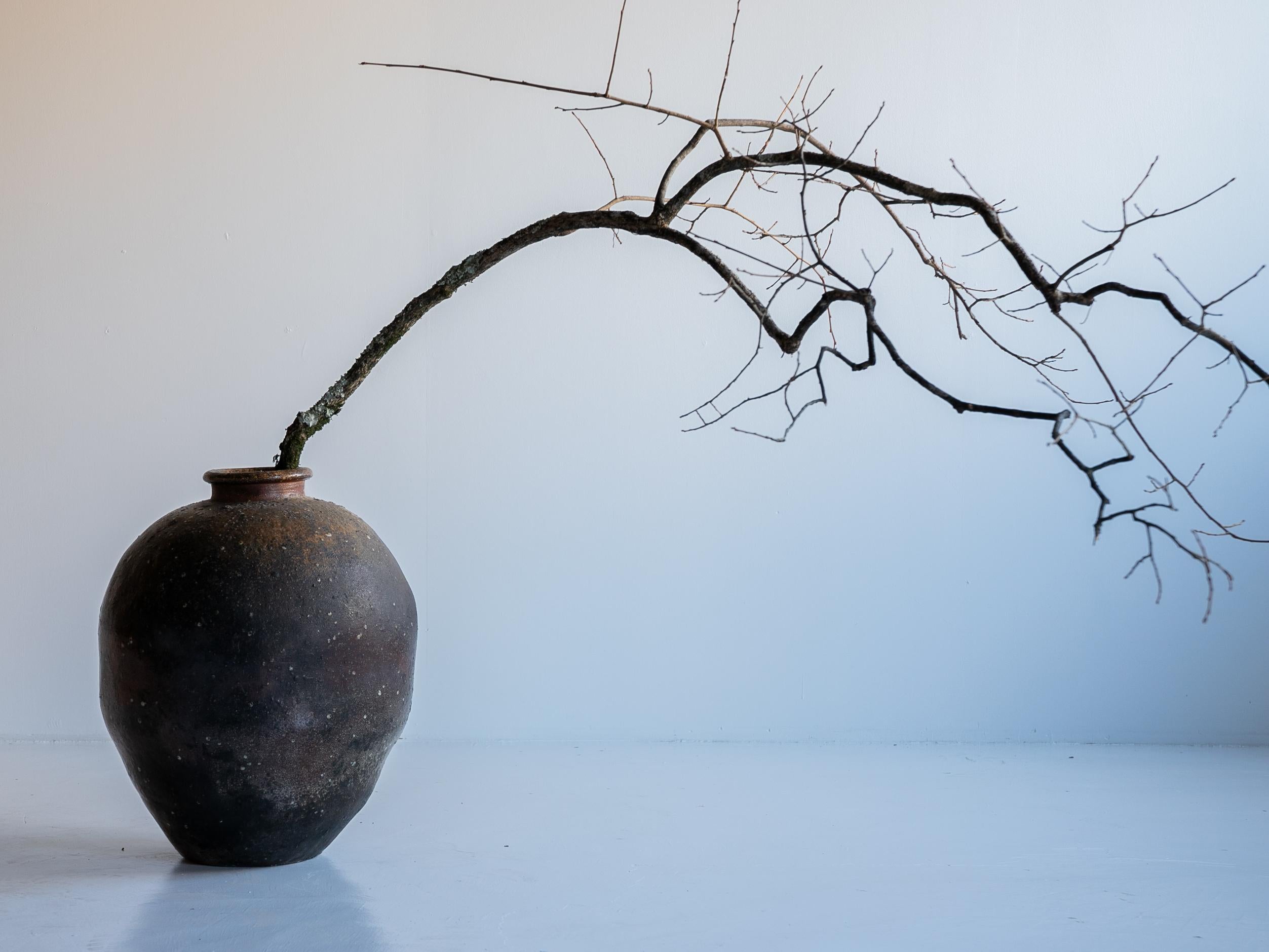 Antikes japanisches Keramikgefäß aus dem 15. bis 16. Jahrhundert/ Wabi-Sabi-Vase/Shigaraki/Shigaraki (Japanisch) im Angebot