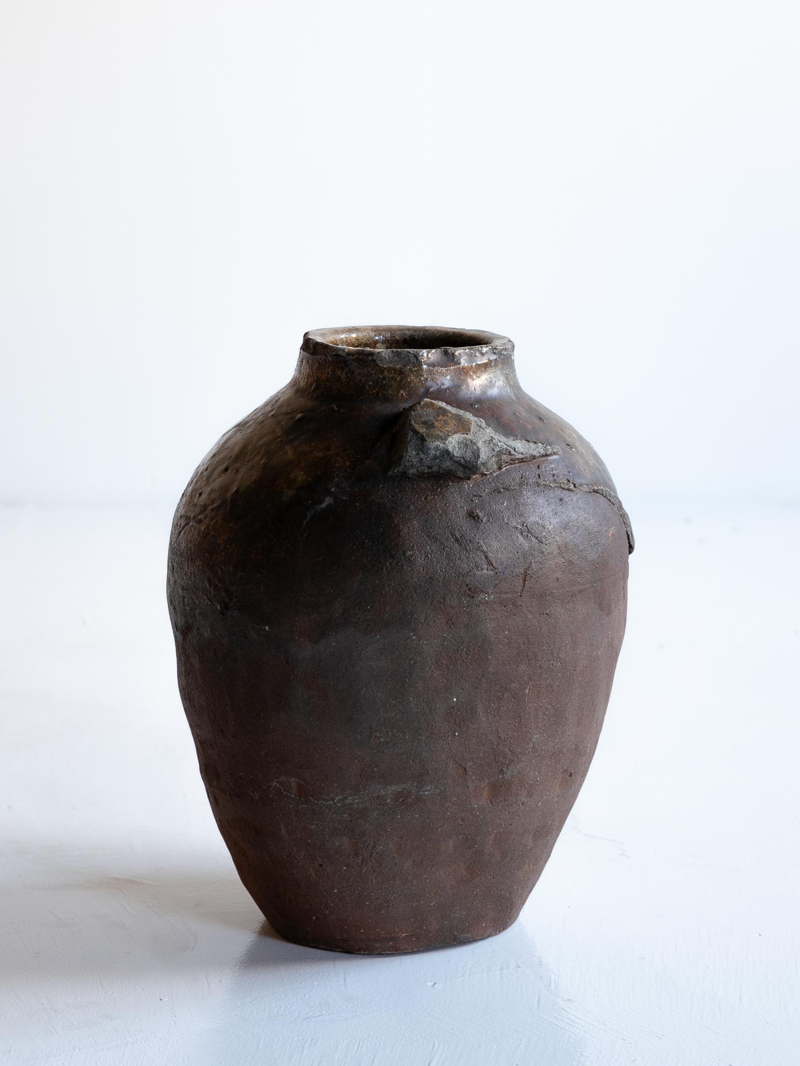 Edo Antico vaso giapponese in ceramica del XVI-XVII secolo/ Wabi-Sabi Vase/Tokoname in vendita