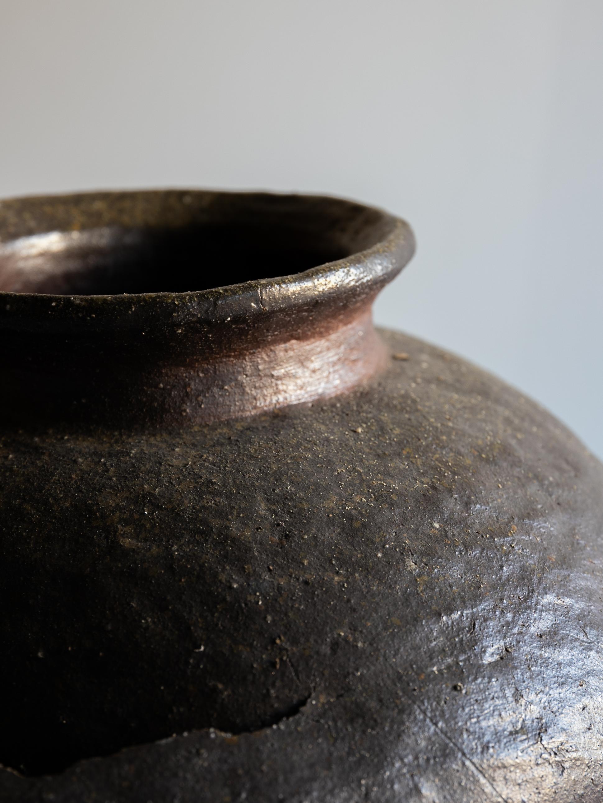 Antigua jarra de cerámica japonesa de los siglos XVII-XVIII/ Wabi-Sabi /Tokoname en venta 4