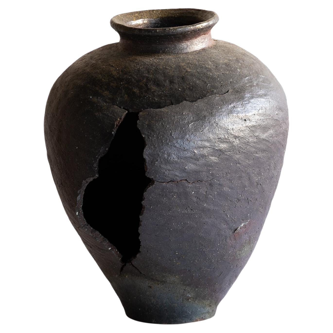 Antigua jarra de cerámica japonesa de los siglos XVII-XVIII/ Wabi-Sabi /Tokoname