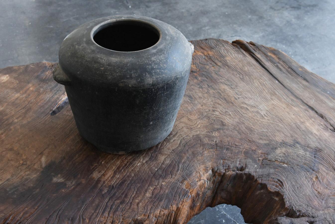 Japanese Antique Pottery Jar /1868-1920/Charcoal Bowl / Vase / Brazier For Sale 9