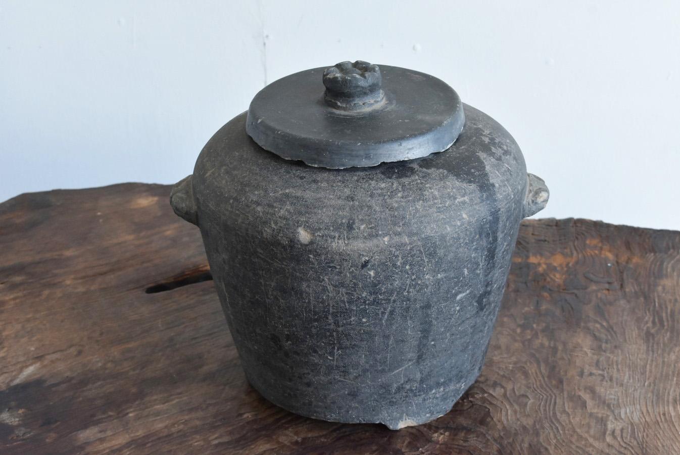 Meiji Japanese Antique Pottery Jar /1868-1920/Charcoal Bowl / Vase / Brazier For Sale