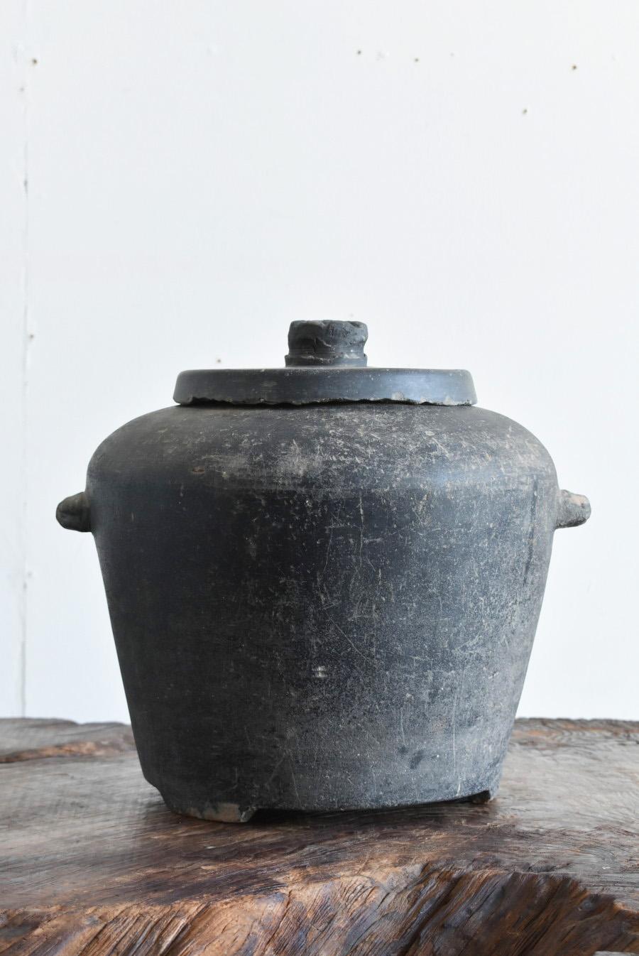 Pot en poterie japonaise ancienne / Bol / Vase / Brazier antique /1868-1920 Bon état - En vente à Sammu-shi, Chiba