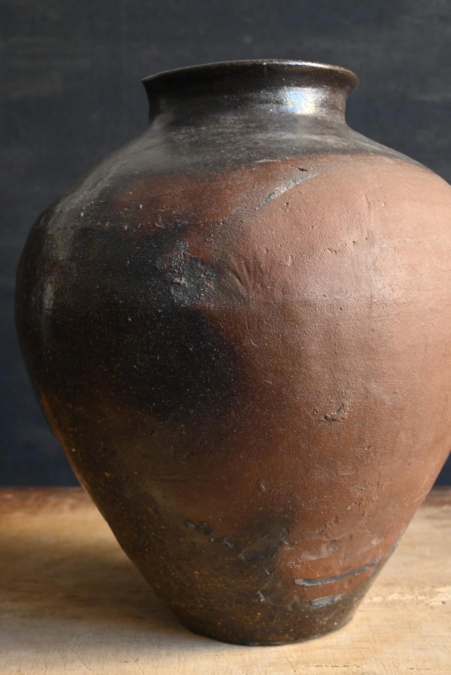 Japanese Antique Pottery Jar / Tokoname Ware / 1500s/ kiln-transformed vase 3