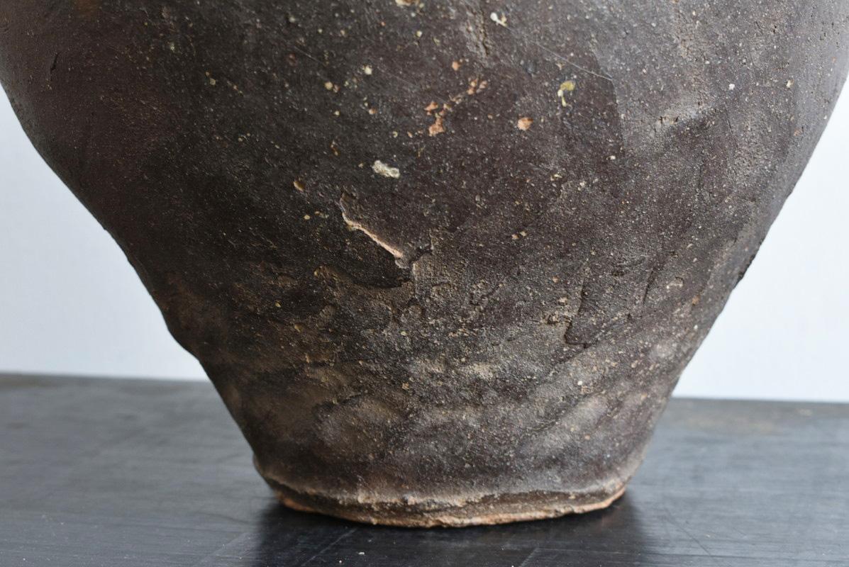 Japanese Antique Pottery Jar / Tokoname Ware / 1550-1650/ Vase of Natural Glaze 4