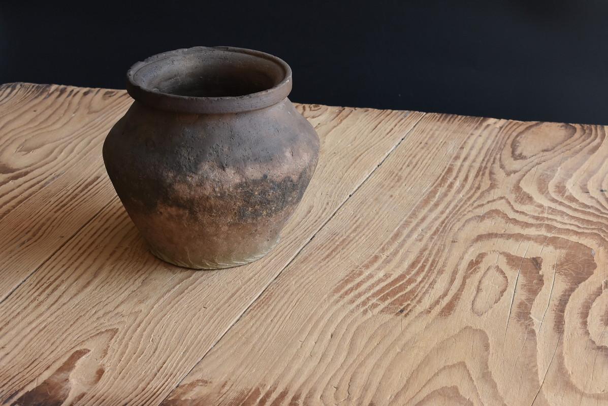 Hand-Crafted Japanese Antique Pottery Jar/Tokonameyaki Ware/12th-14th Century/Wabisabi Art