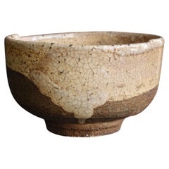 Japanese Antique Pottery "Karatsu" Bowl / 1700s / Edo Period / Wabi-Sabi Cup
