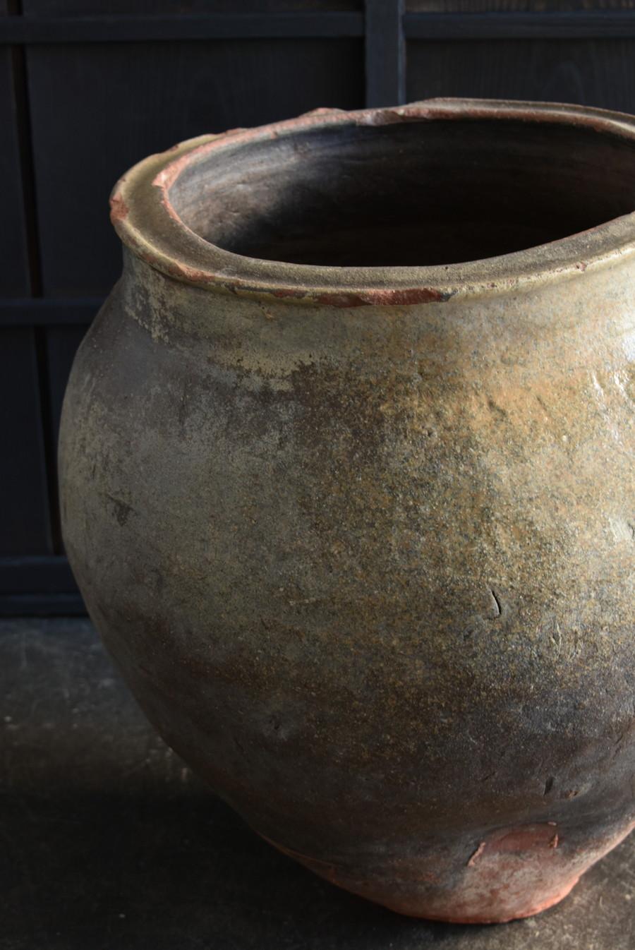 Japanese Antique Pottery Large Jar/1610-1680/Edo Period/Wabisabi Tsubo/Tokoname For Sale 8