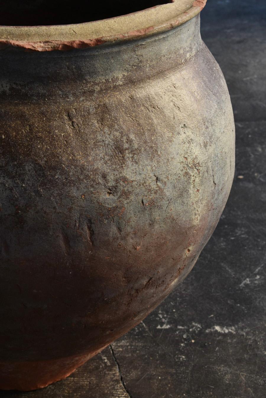 Japanese Antique Pottery Large Jar/1610-1680/Edo Period/Wabisabi Tsubo/Tokoname 11
