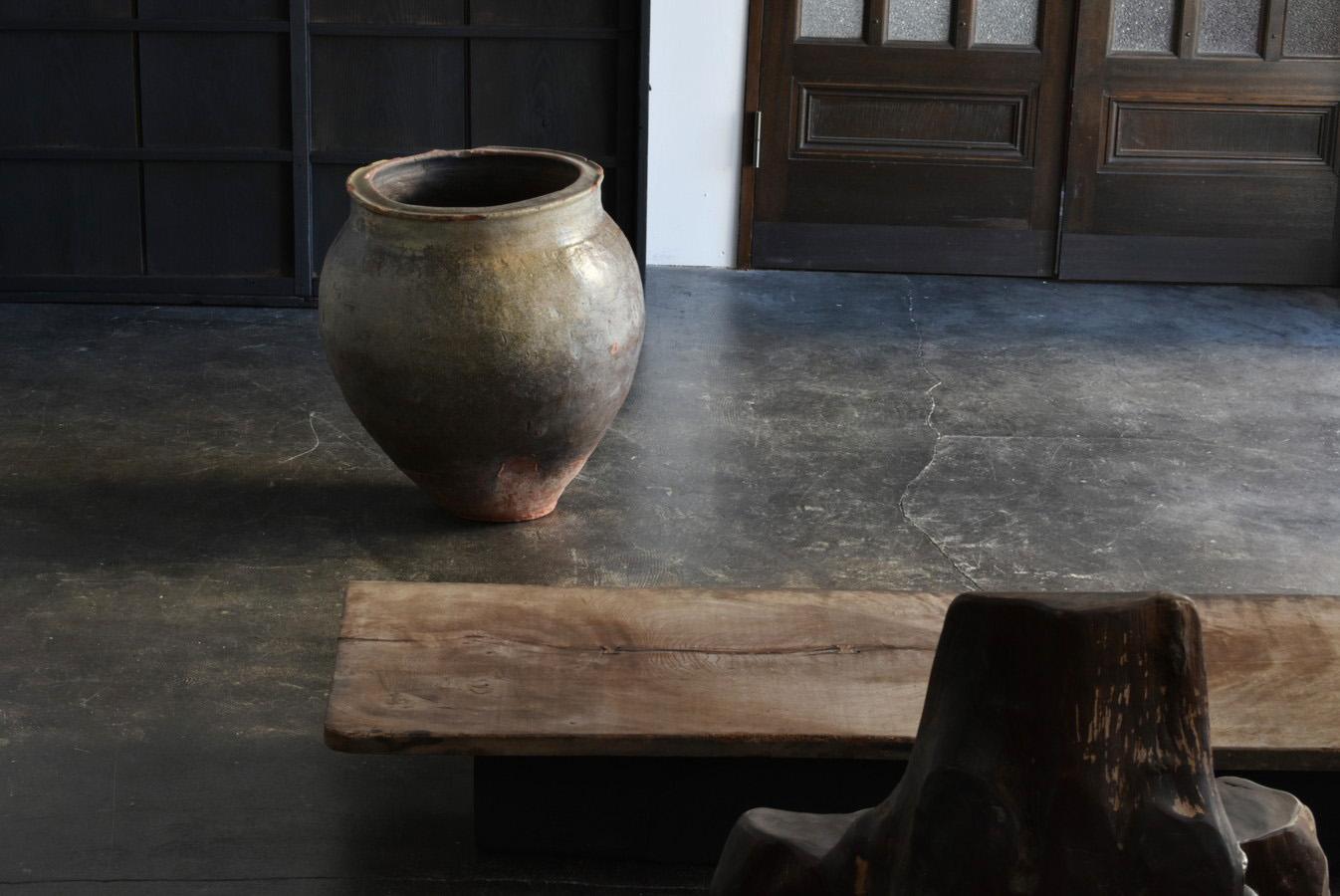 Japanese Antique Pottery Large Jar/1610-1680/Edo Period/Wabisabi Tsubo/Tokoname For Sale 12