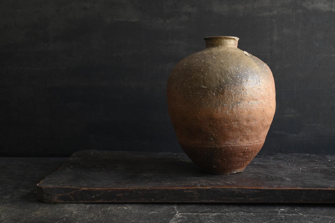 Grand vase Shigaraki japonais ancien/1400-1500/ poterie à glaçure naturelle en vente 8