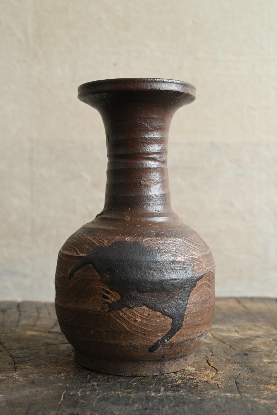 Petit vase en poterie ancienne japonaise / Karatsu ware / Période Edo / Région de Kyushu Bon état - En vente à Sammu-shi, Chiba