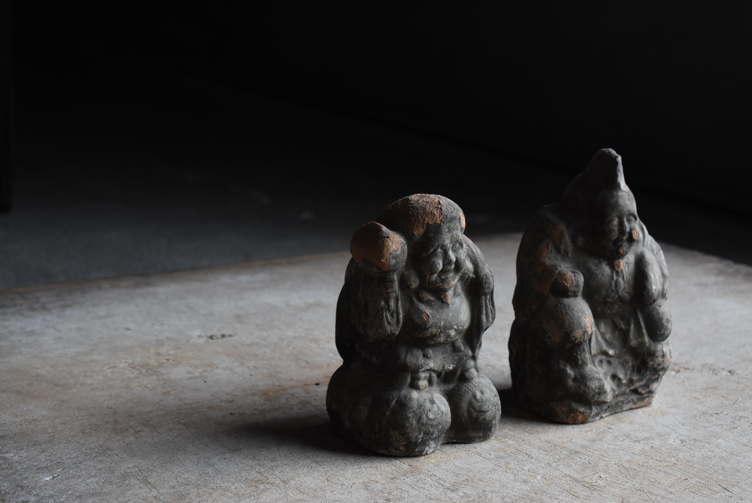 Meiji Statua antica giapponese in ceramica 