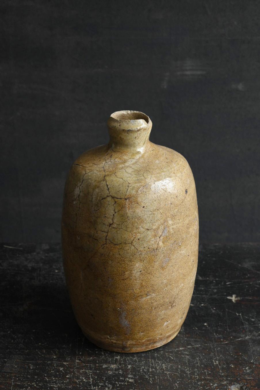 Japanese antique pottery tokkuri / [Seto ware] / Edo period / 1750-1868 1