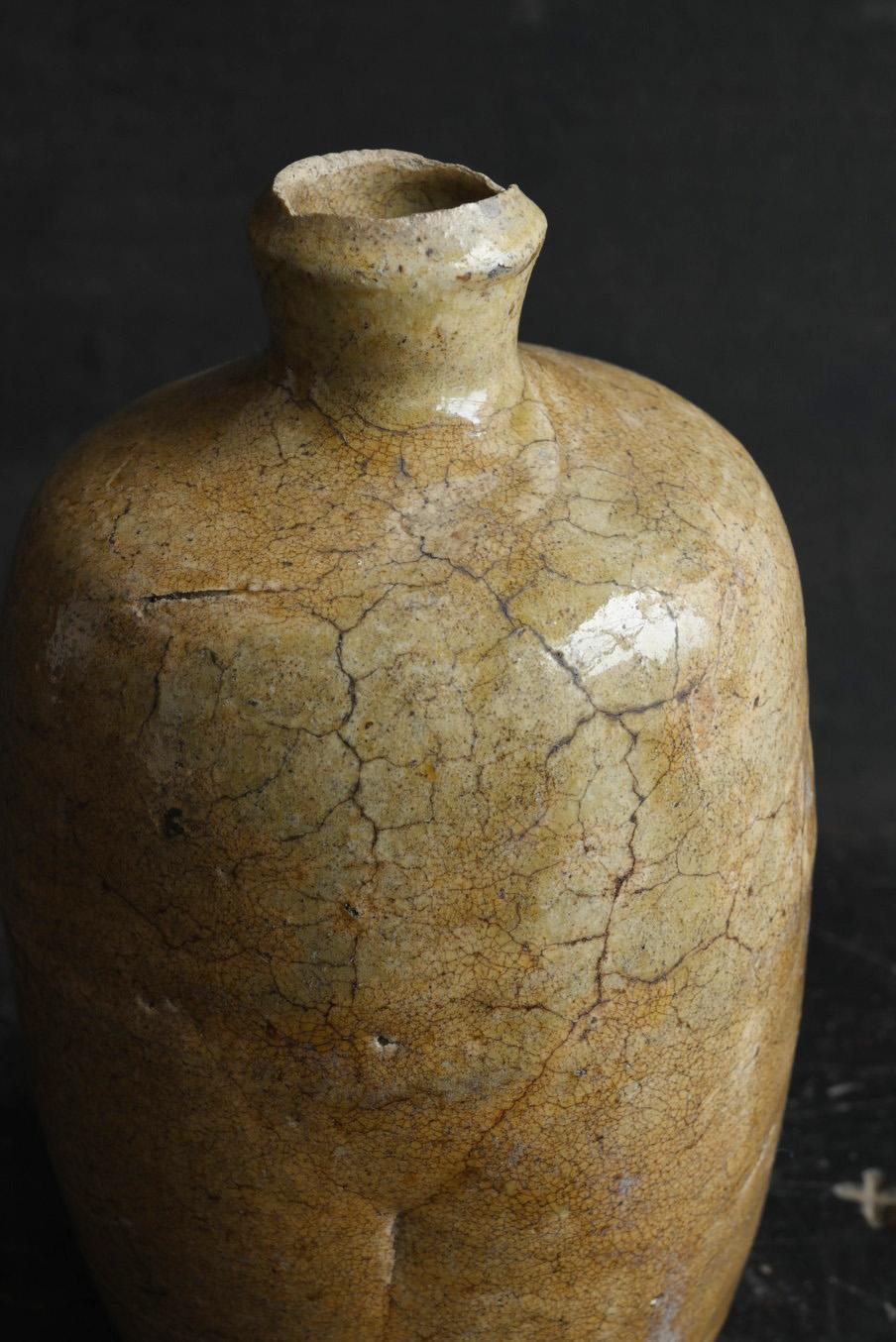 Japanese antique pottery tokkuri / [Seto ware] / Edo period / 1750-1868 2
