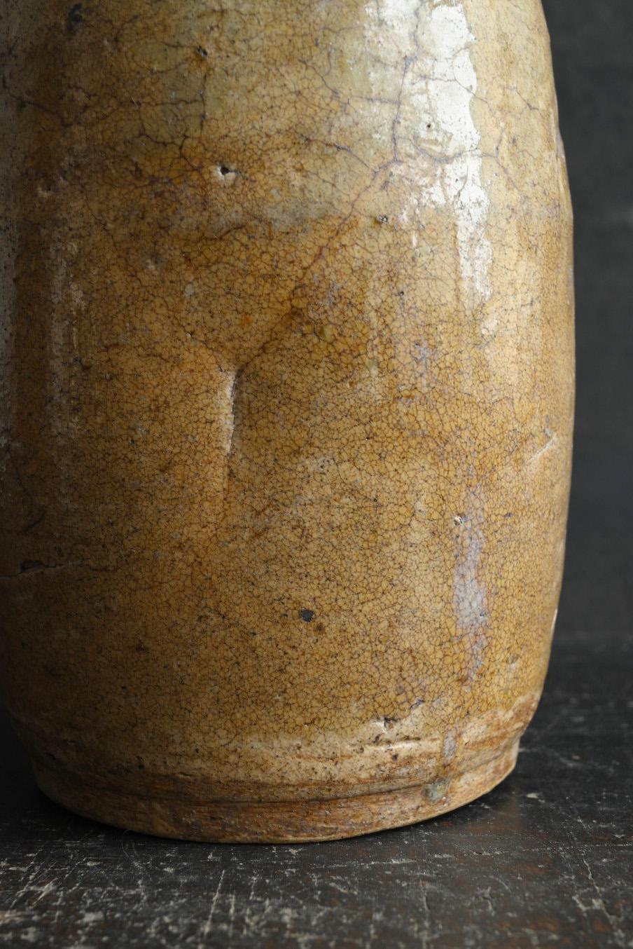 Japanese antique pottery tokkuri / [Seto ware] / Edo period / 1750-1868 3