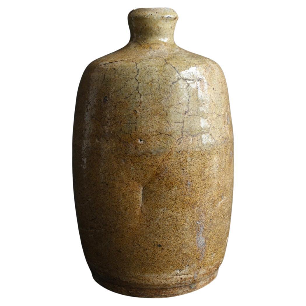 Japanese antique pottery tokkuri / [Seto ware] / Edo period / 1750-1868