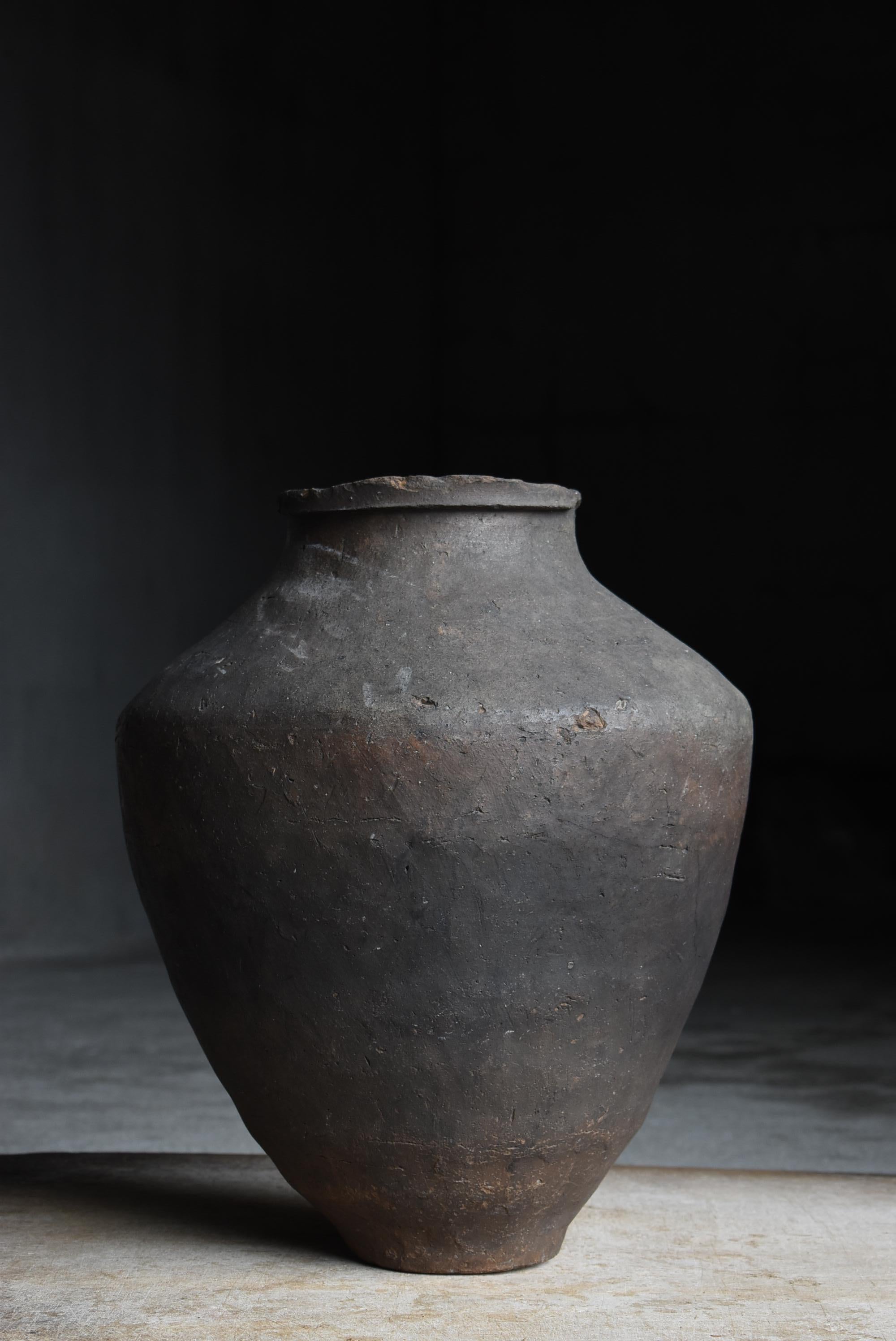 Japanische antike japanische Keramikvase 1185er-1333er / Tsubo Wabisabi 3