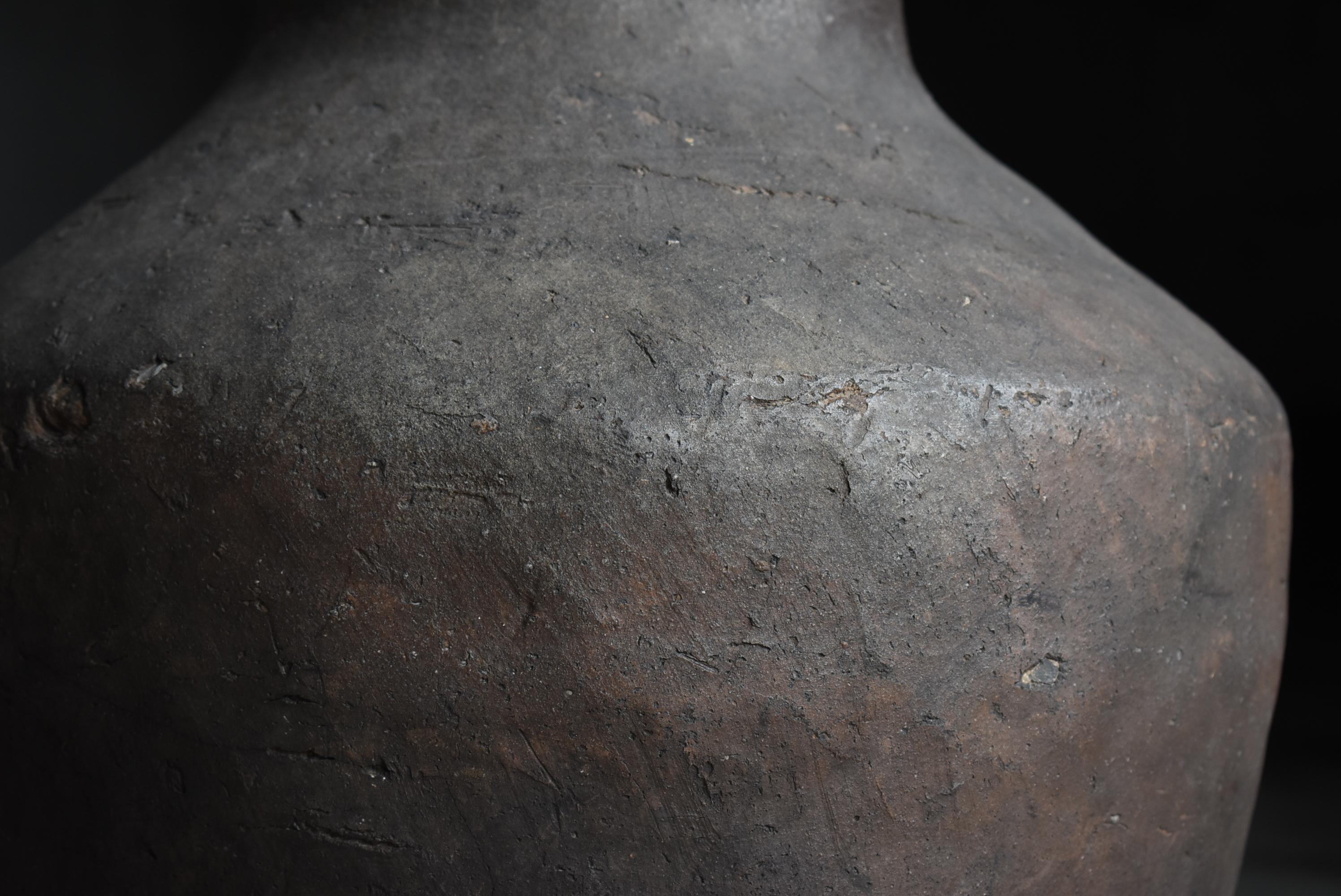 Japanische antike japanische Keramikvase 1185er-1333er / Tsubo Wabisabi (Töpferwaren)