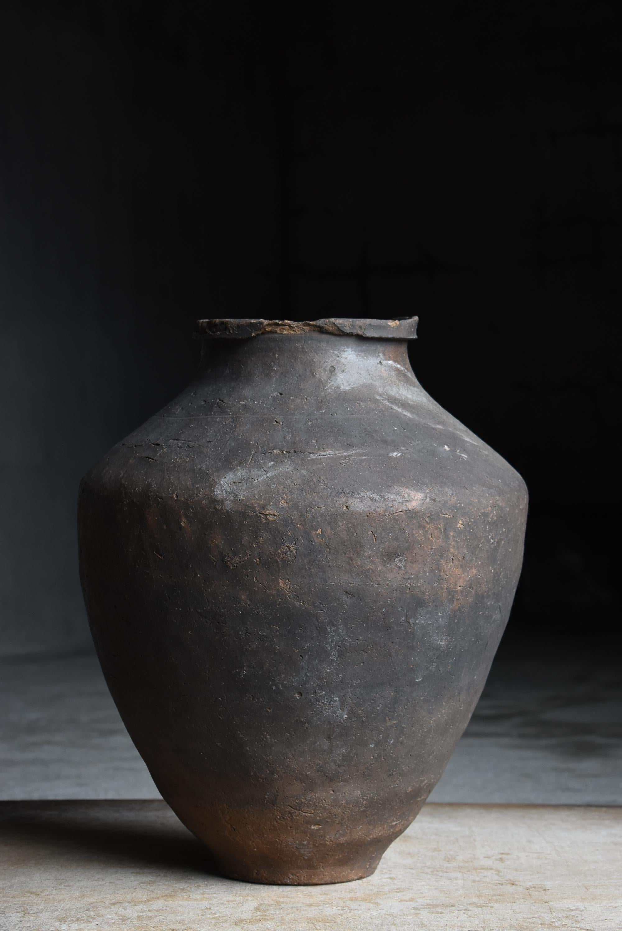 Japanische antike japanische Keramikvase 1185er-1333er / Tsubo Wabisabi 2