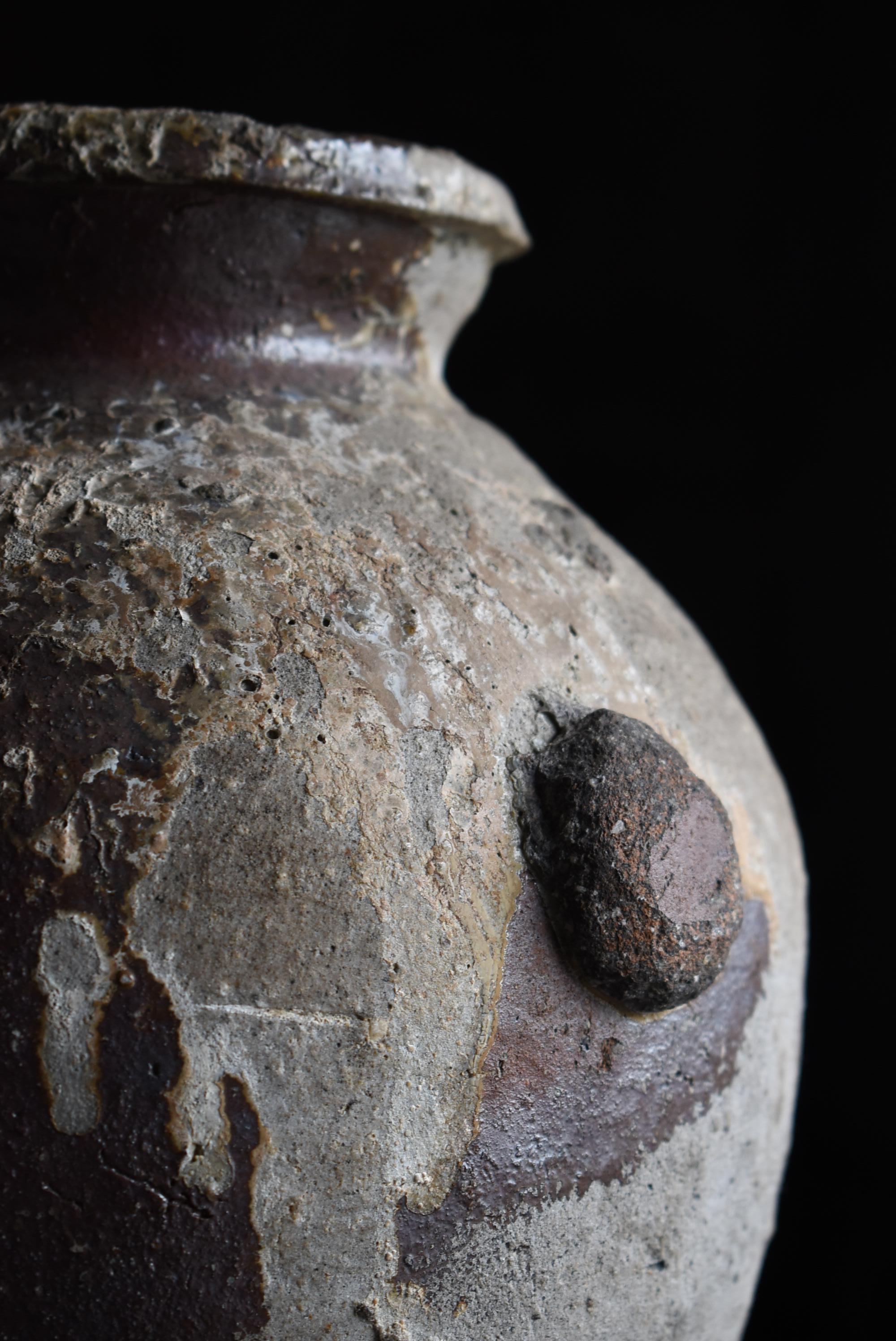 Japanese Antique Pottery Vase 14-16th Century / Flower Vase Wabi Sabi 9