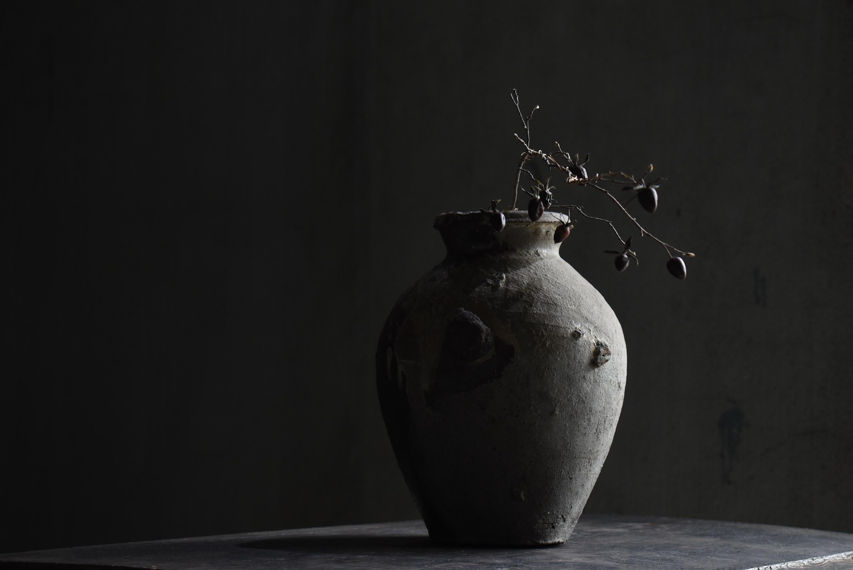 Japanese Antique Pottery Vase 14-16th Century / Flower Vase Wabi Sabi 13