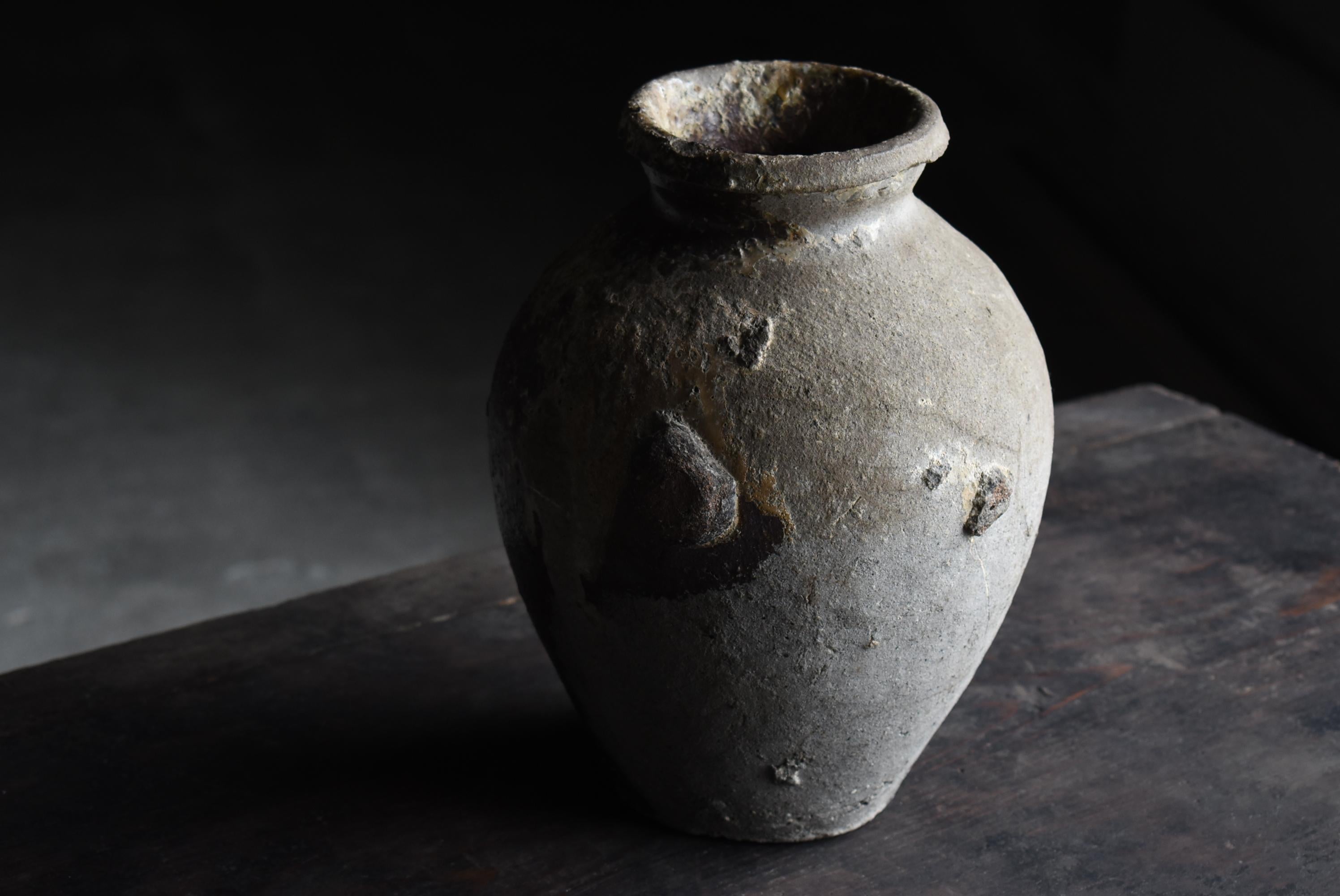 18th Century and Earlier Japanese Antique Pottery Vase 14-16th Century / Flower Vase Wabi Sabi