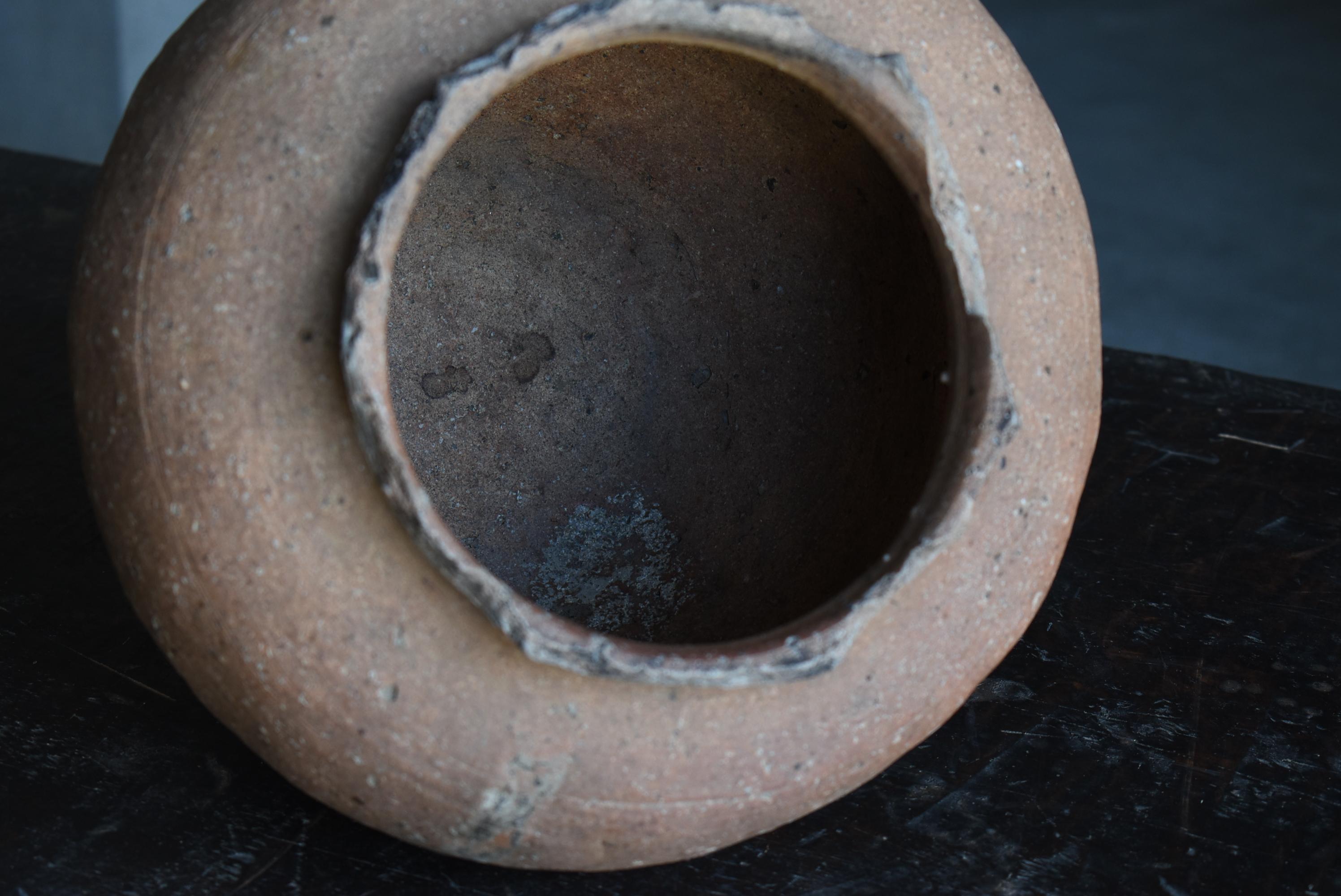 Vase en poterie japonaise ancienne 1400s-1500s / Vase à fleurs Pot Wabisabi en vente 6