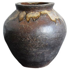 Japanese Antique Pottery Vase / 1600-1800 / Edo Period / "Echizen Ware" Jar