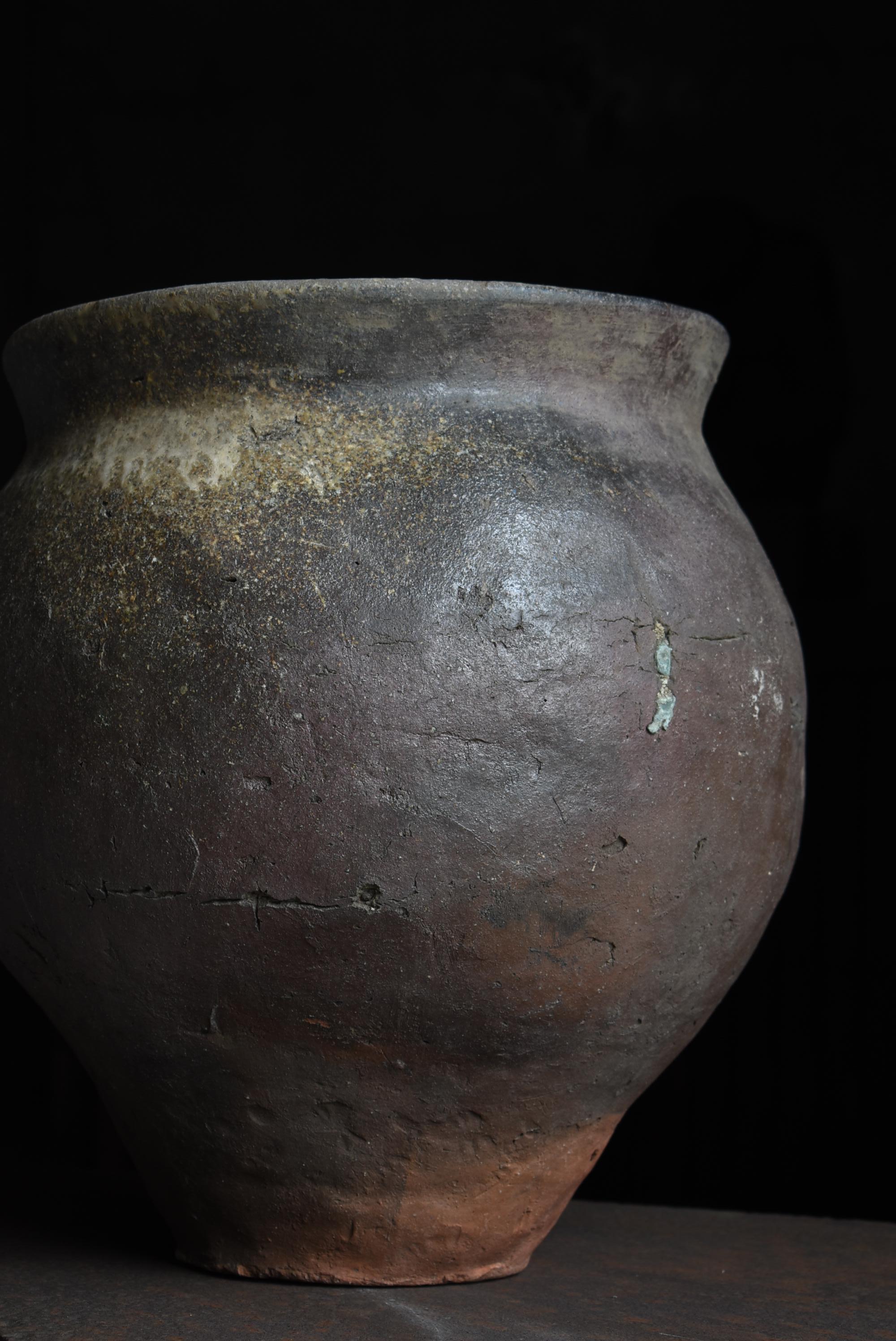 Japanese Antique Pottery Vase 1700s-1800s / Flower Vase Vessel Wabisabi 7