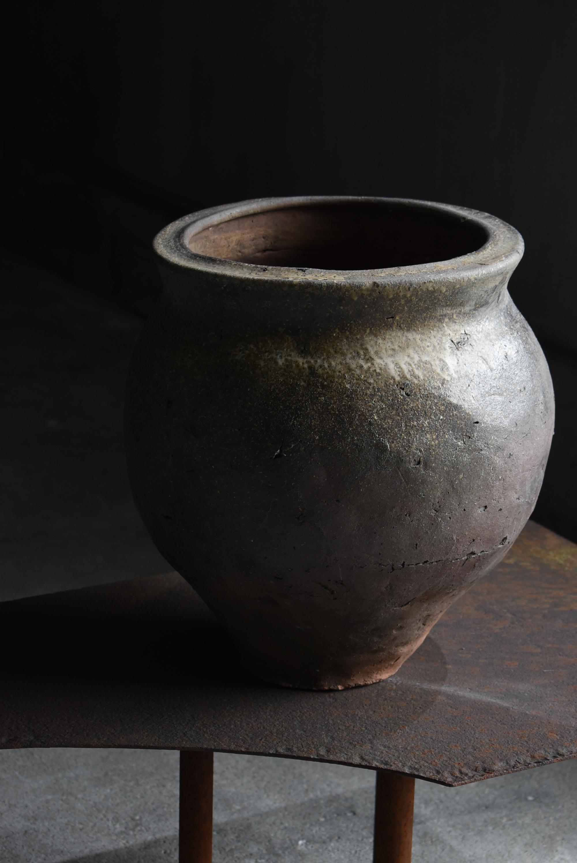 Primitive Japanese Antique Pottery Vase 1700s-1800s / Flower Vase Vessel Wabisabi