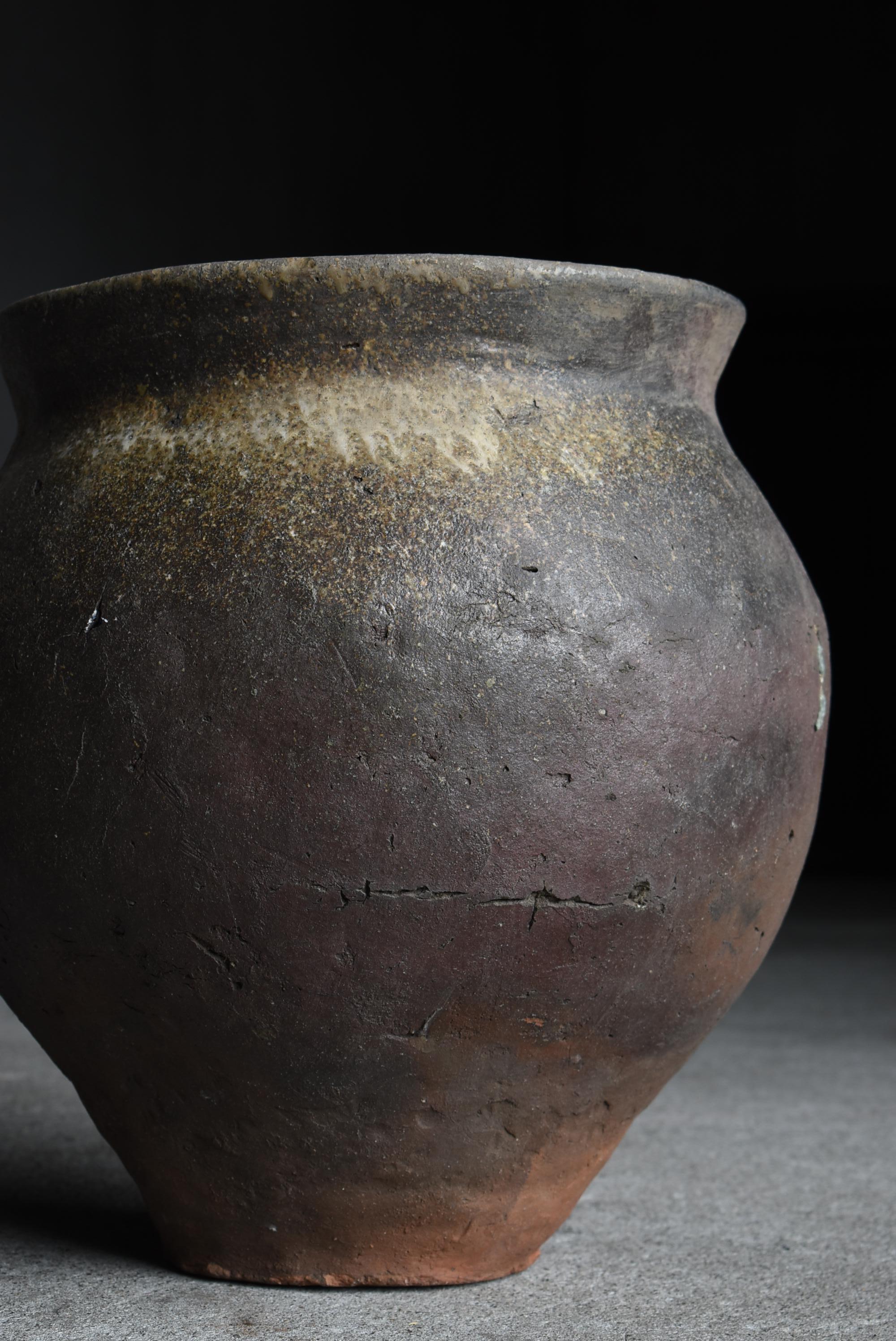 18th Century Japanese Antique Pottery Vase 1700s-1800s / Flower Vase Vessel Wabisabi