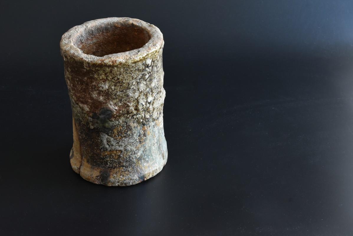 Japanese Antique Pottery Vase / 1912-1950 / Mingei / Pottery Tube / Kiln Tools 11