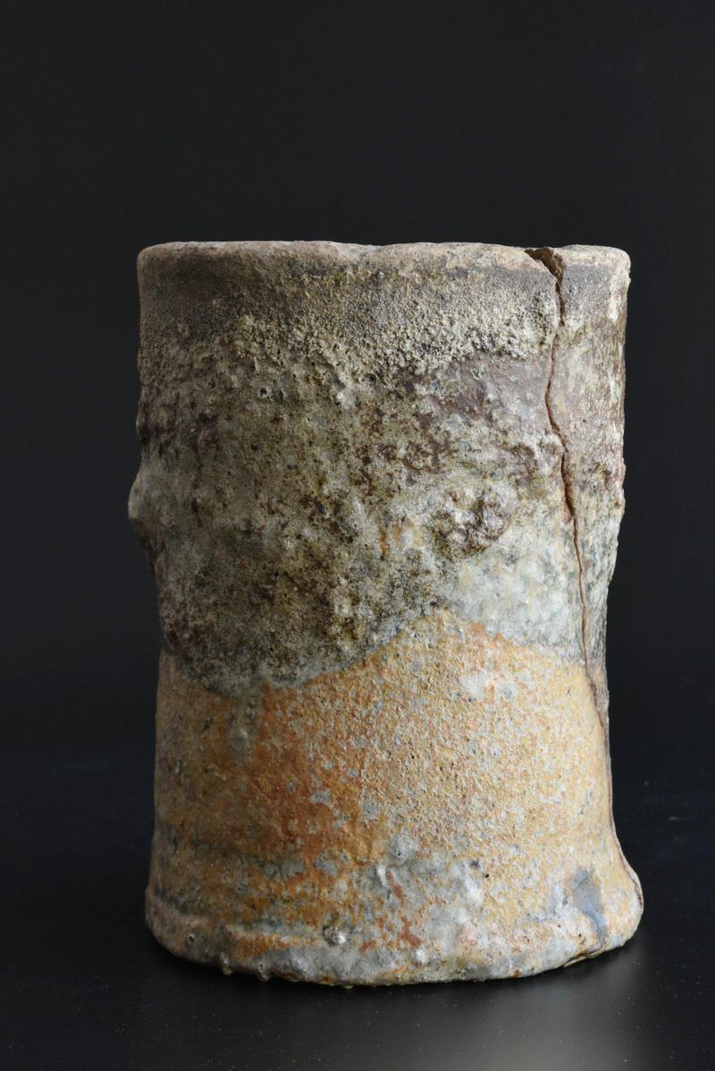 Japanese Antique Pottery Vase / 1912-1950 / Mingei / Pottery Tube / Kiln Tools In Good Condition In Sammu-shi, Chiba