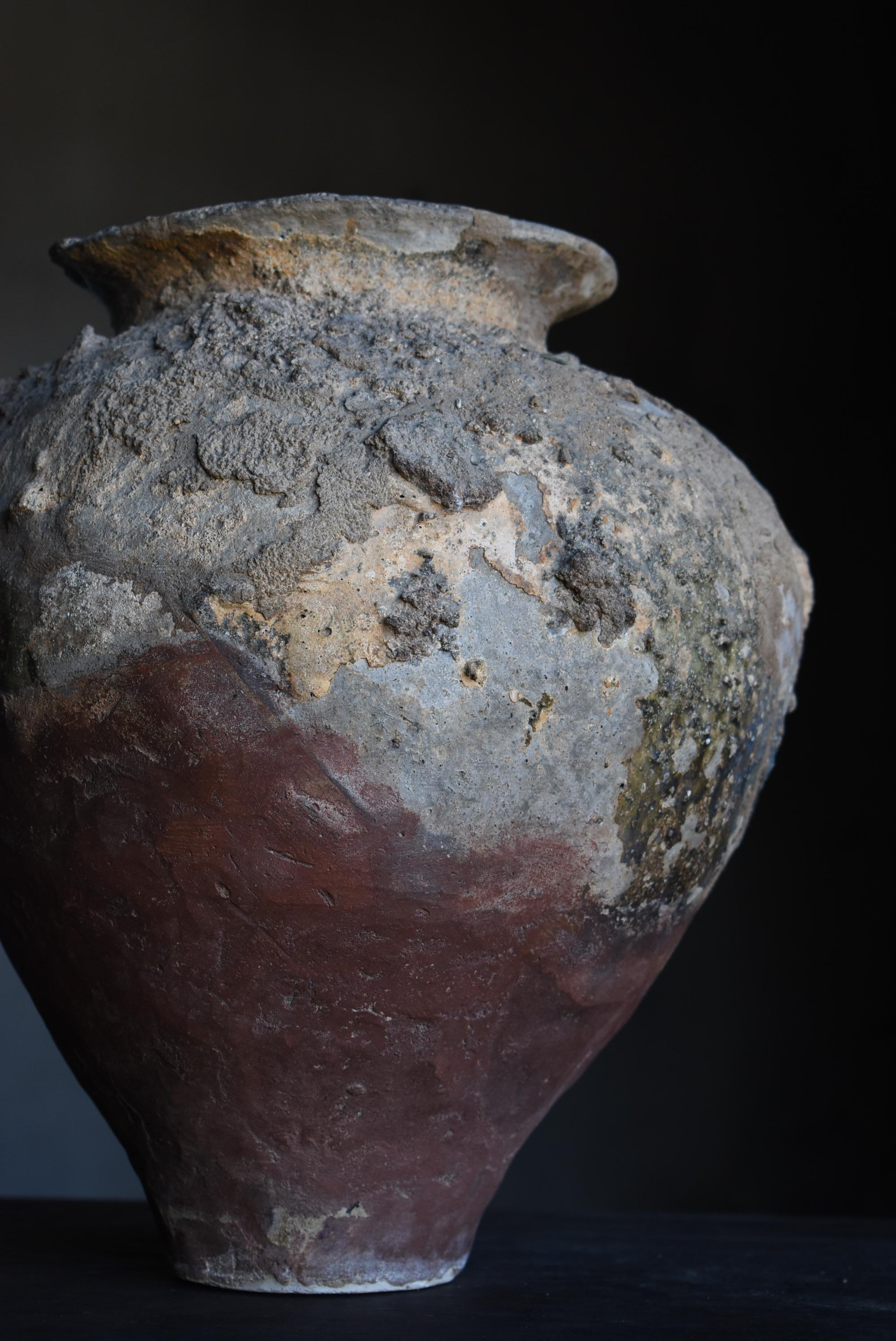 Japanese Antique Pottery Vase / Flower Vase Vessel Jar Wabisabi 7