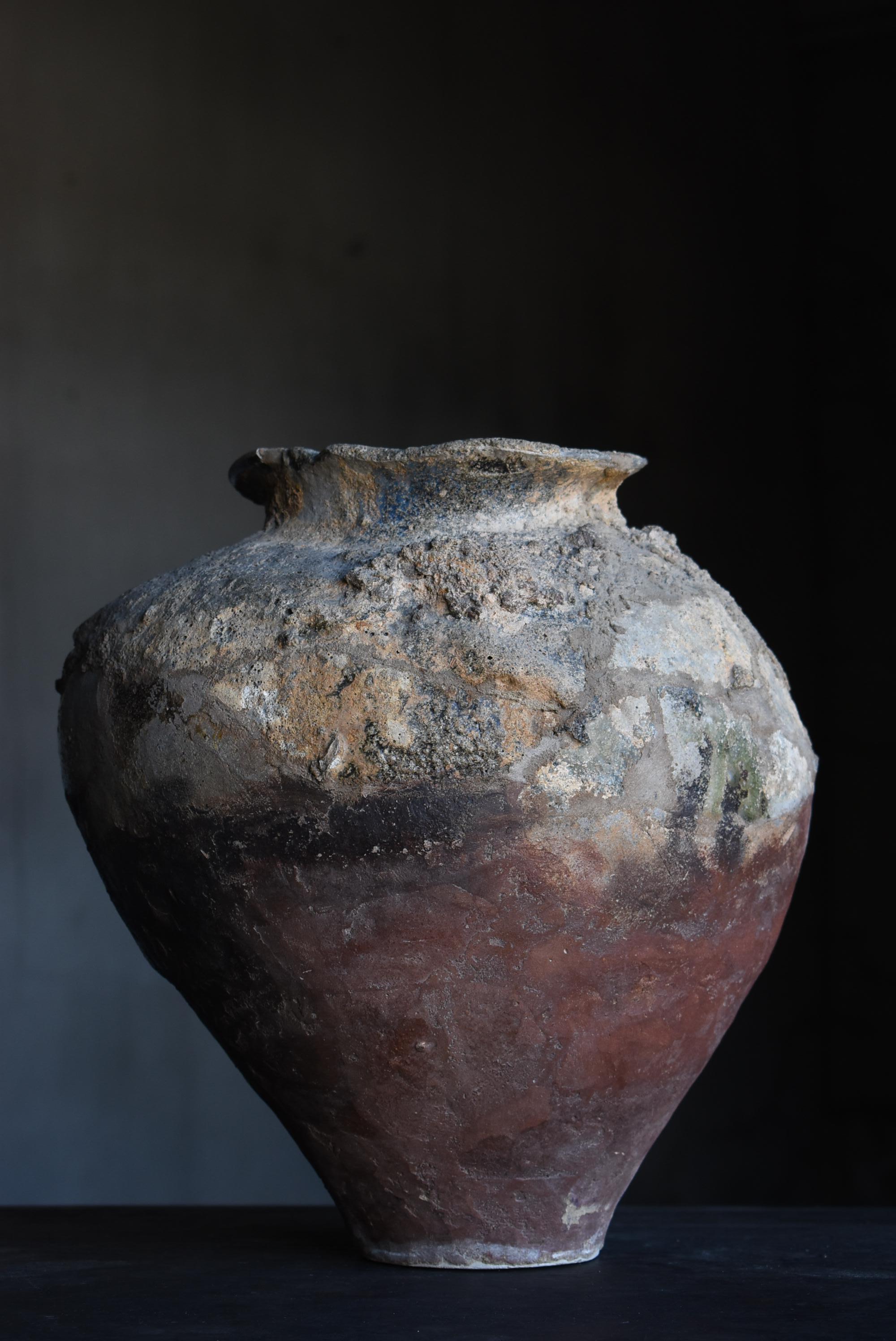 Japanese Antique Pottery Vase / Flower Vase Vessel Jar Wabisabi 3